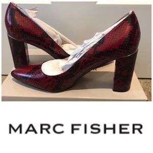 Viviene4 Block Heels in Dark Red LL by Marc Fisher